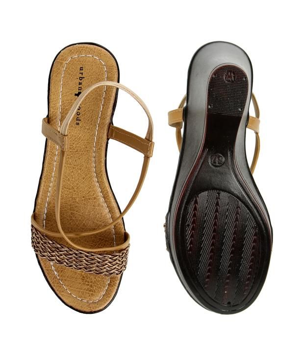 Urban Woods Beige Wedge Heel Sandals Price in India- Buy Urban Woods Beige Wedge Heel Sandals 
