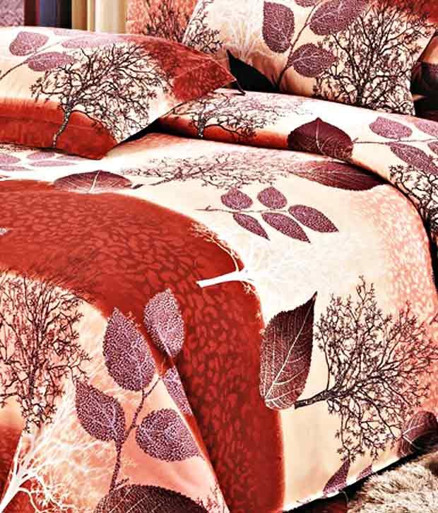 Story King Size Winter Leave Double Bed Sheet Story King Size Winter Leave Double Bed Sheet