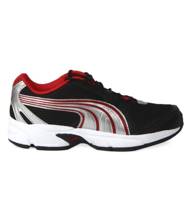 puma flash black & red running shoes