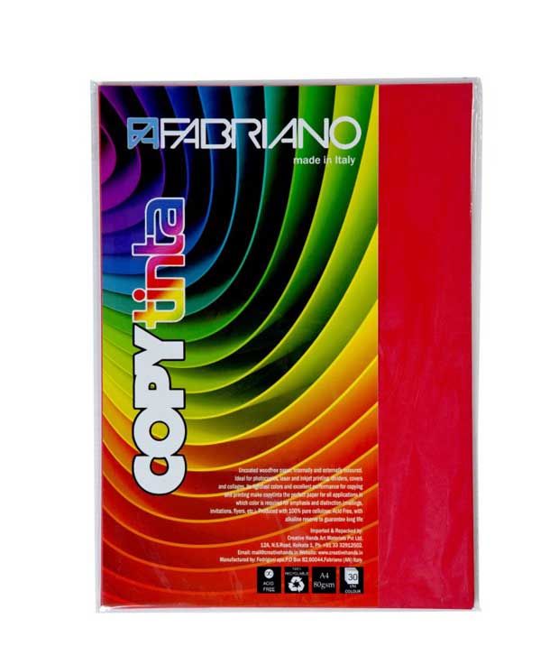 Fabriano Rosso Colored Copytinta Paper (Pack Of 2) - A4: Buy Online at ...