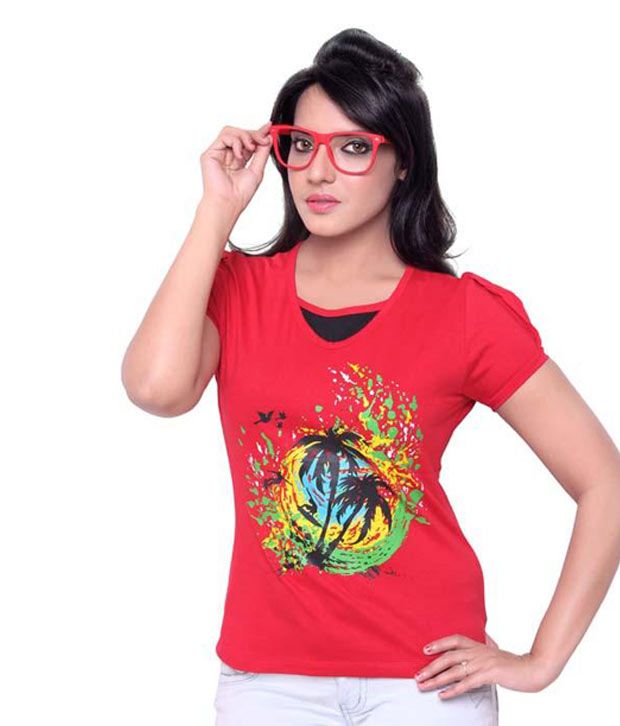     			Miss Cutey Red Cotton Tees