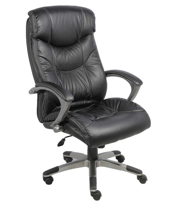 High Back Office Chair in Black Leatherette - Buy High Back Office