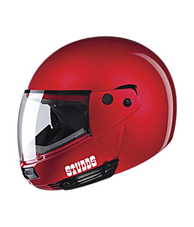 Studds Full Face Helmet Ninja Pastel Plain FlipUp (Cherry Red