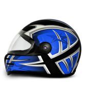 Vega - Full Face Helmet - Formula HP Moto Craft ( Dull Black Base with Blue Graphics)