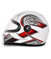 Vega - Full Face Helmet - Formula HP Warrior ( White Base with Red Graphics)