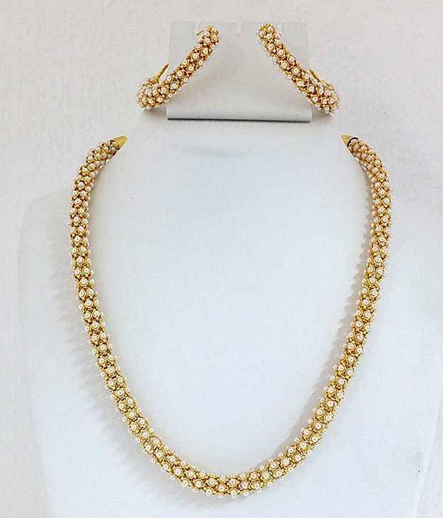 Golden Collections Full Moti Necklace Set: Buy Golden Collections Full ...