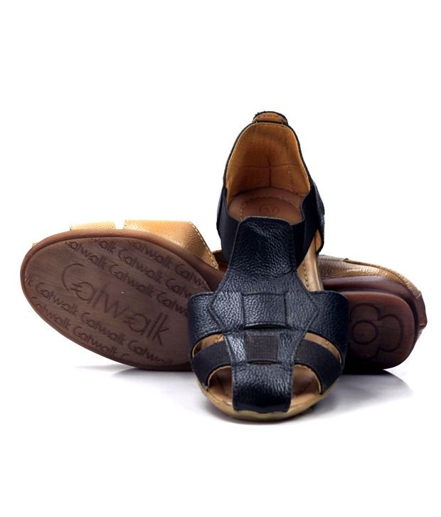 black leather belly shoes