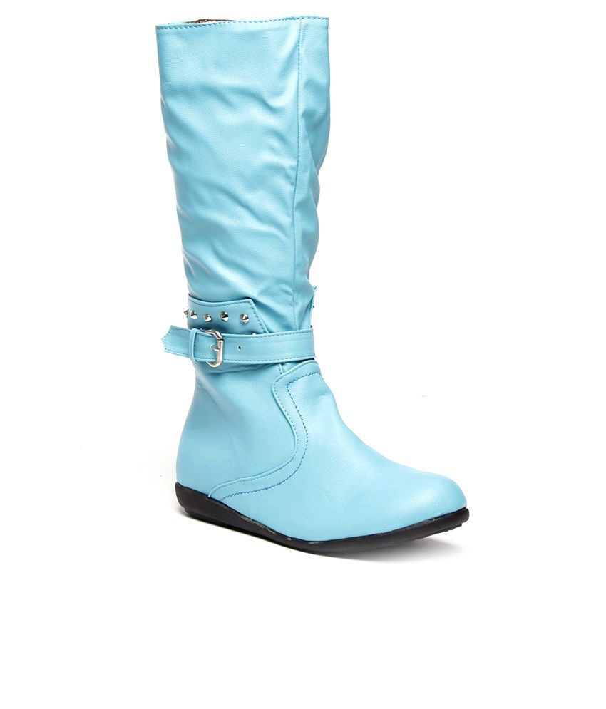 Nell Blue Knee Length Boots Price In India Bu