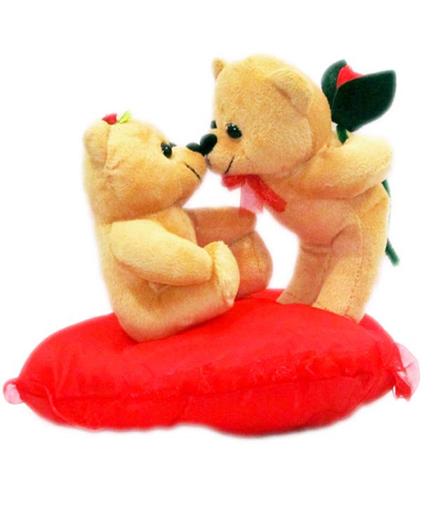 Brown Kissing Teddy bear stuffed love soft toy for boyfriend ...