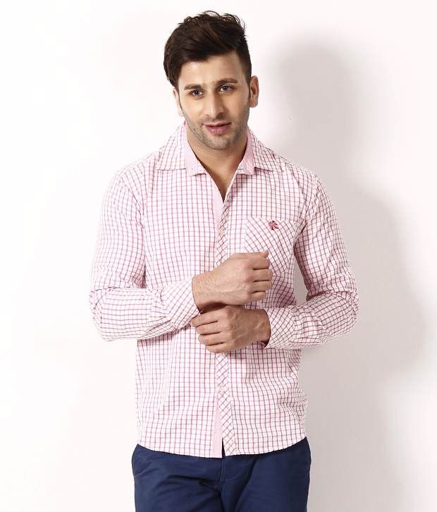 pink checkered shirt mens