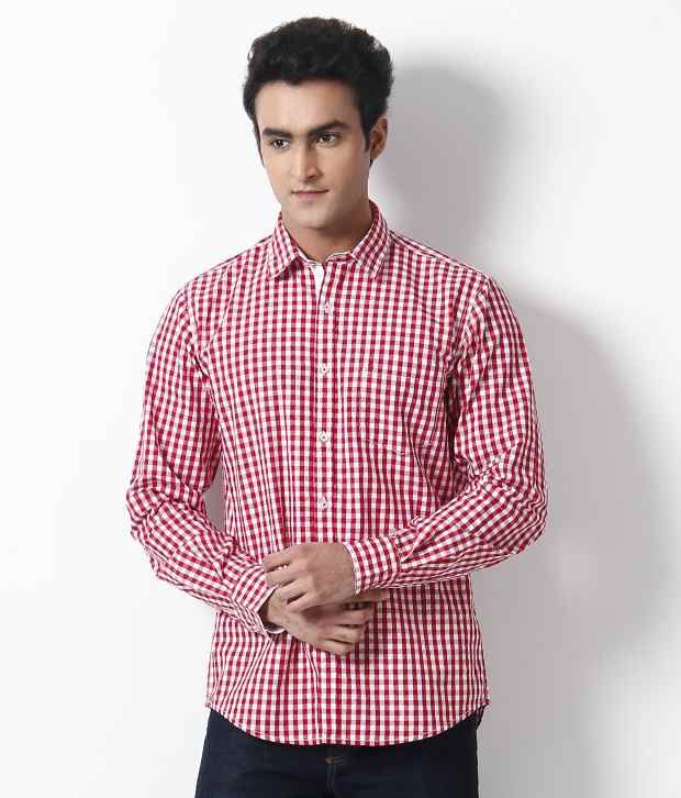 red and white checkered shirt men