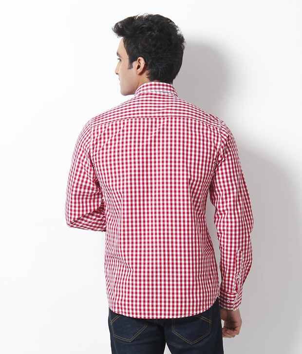 red and white checkered shirt men