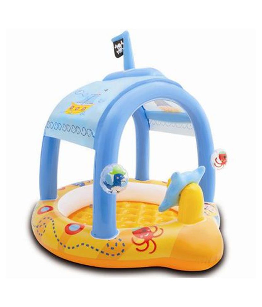 intex inflatable count with me shaded baby pool