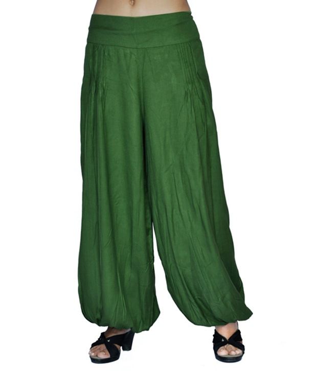 JKK Women Stylish Pure Rayon Green Harem Pants Price in India - Buy JKK ...