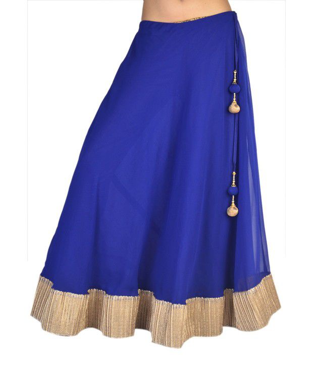 Buy 9Rasa Blue Georgette Skirts Online at Best Prices in India ...