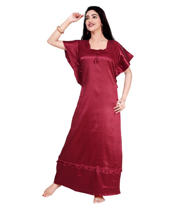 Buy Dazzling Magenta Silky Nightwear by Teleno from Sonari - TL15128B-Single Piece Online at 