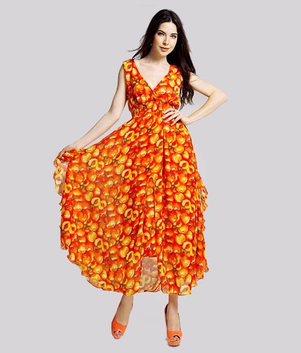 Orange dress online india Clearance