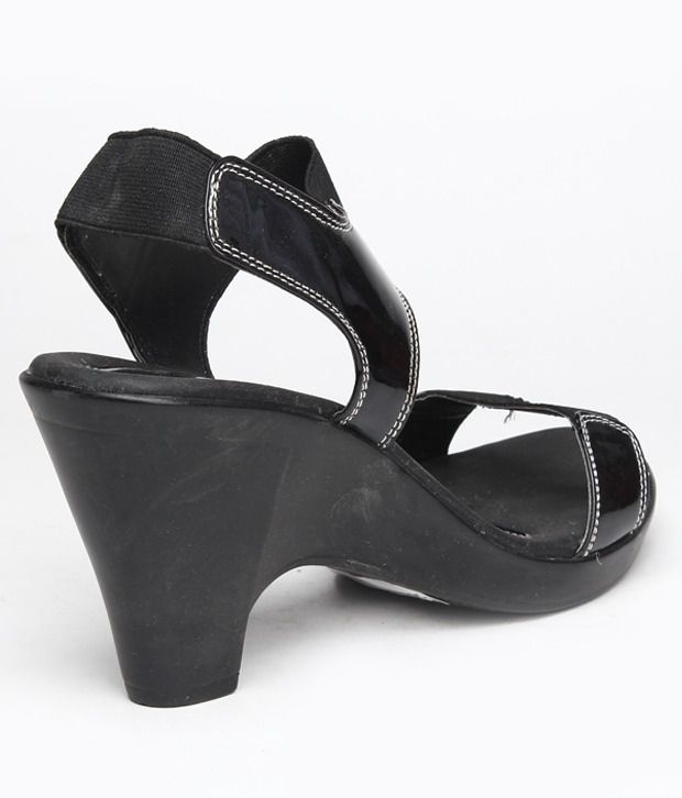 Catwalk Sober Black Heel Sandals Price in India- Buy Catwalk Sober ...