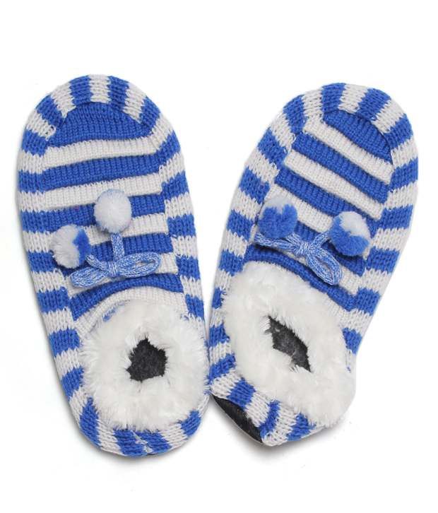     			Bizarro.in Stripes Design Women's Blue Footies