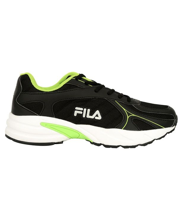 fila black and green shoes