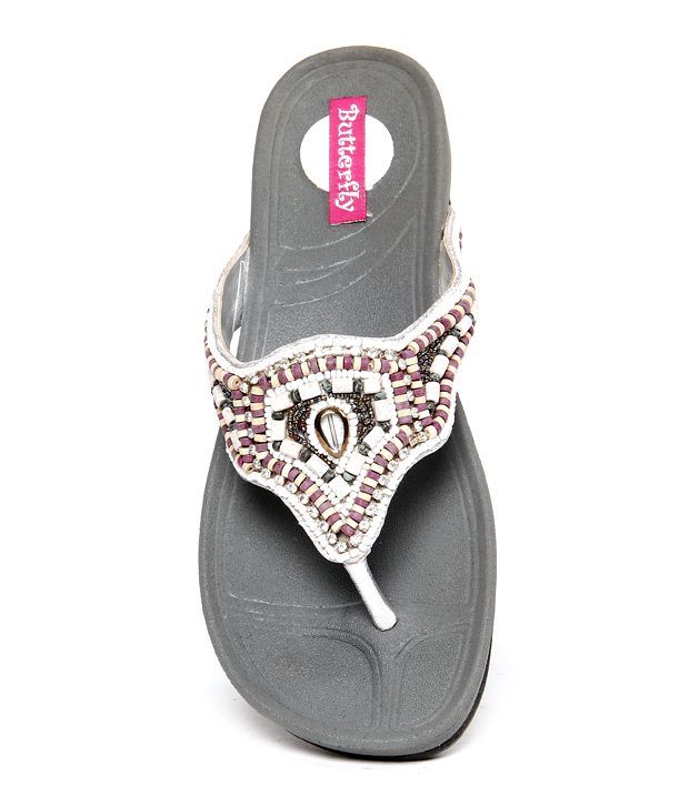 beaded white flats
