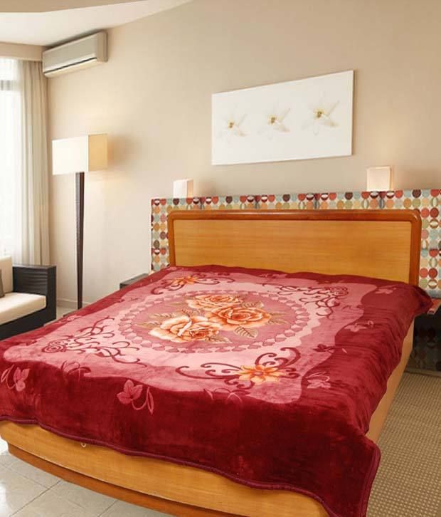 Titlis Mink Oscar Berry & Pink Floral Double Blanket Buy Titlis Mink Oscar Berry & Pink Floral