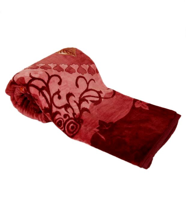 Titlis Mink Oscar Berry & Pink Floral Double Blanket Buy Titlis Mink Oscar Berry & Pink Floral
