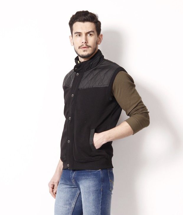 Smag Black Sleeveless Jacket - Buy Smag 