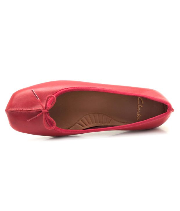 Clarks Freckle Ice Red Leather Ballerinas Price in India- Buy Clarks ...