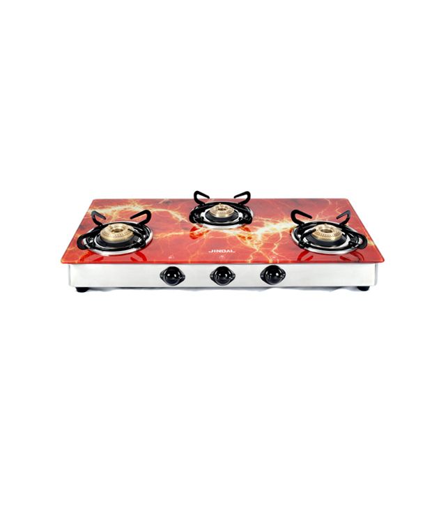 Jindal Designer O Series 3 Burner AI Gas Stove Red Price in India