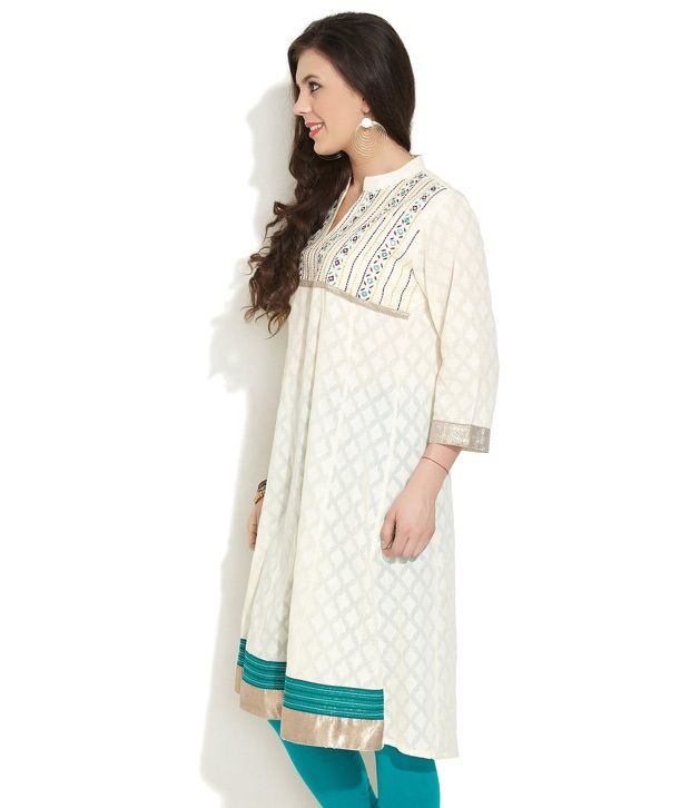 SATTYAA Kalidar Kurta With Lurex Trims Buy SATTYAA Kalidar Kurta With