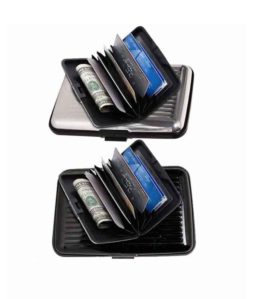 CM Combo Aluminium Card Holder - Silver & Black: Buy Online at Low ...