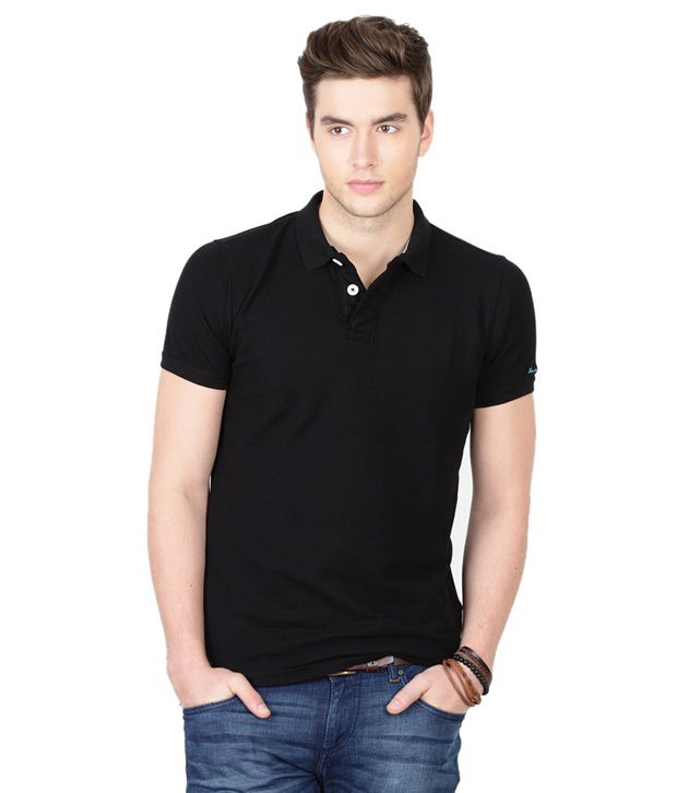 Basics 029 Black Polo T Shirt - Buy Basics 029 Black Polo T Shirt ...