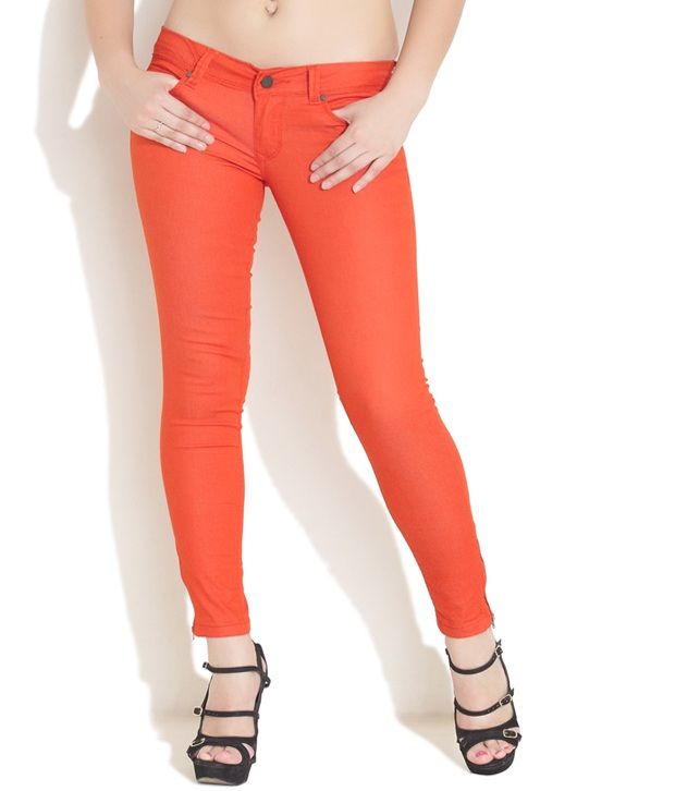 orange cotton pants