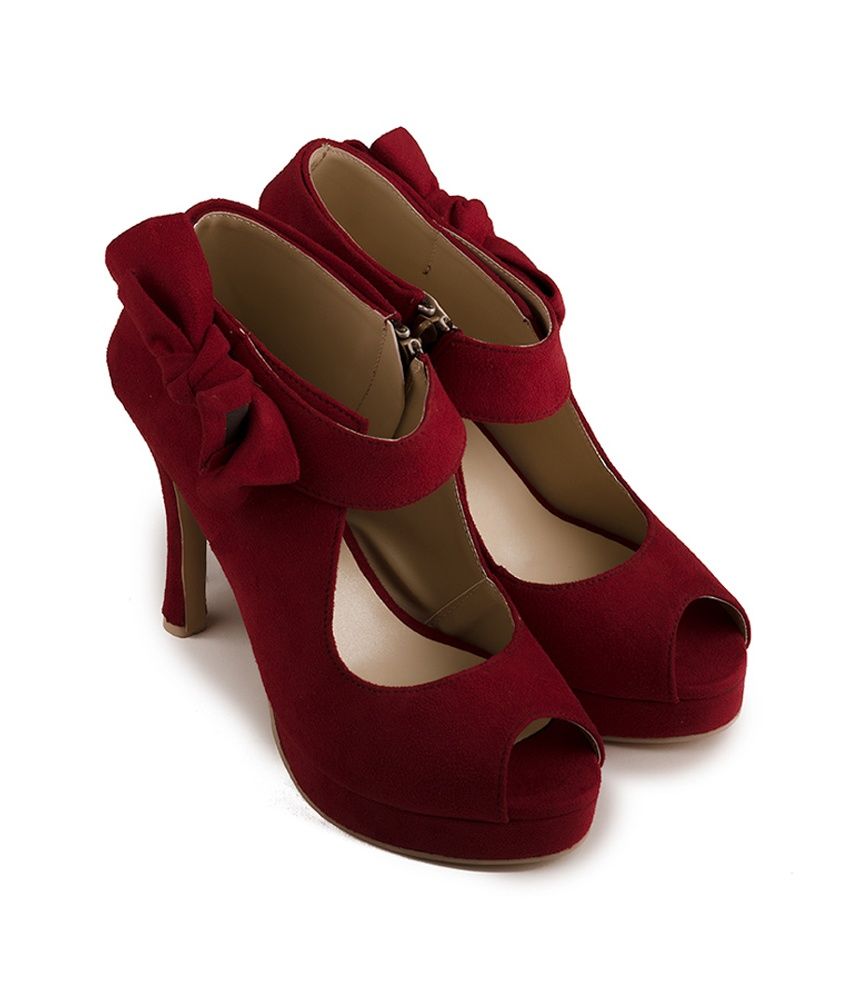 dark red suede heels