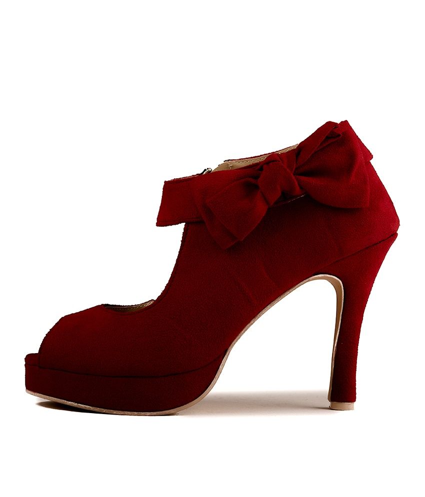 dark red suede heels