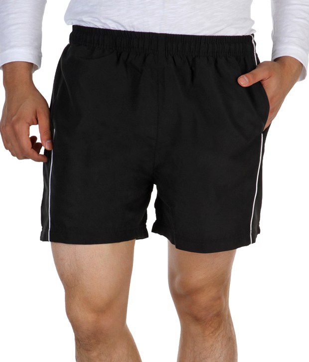 DAZZGEAR Black Plain Polyester Running Shorts - Buy DAZZGEAR Black ...