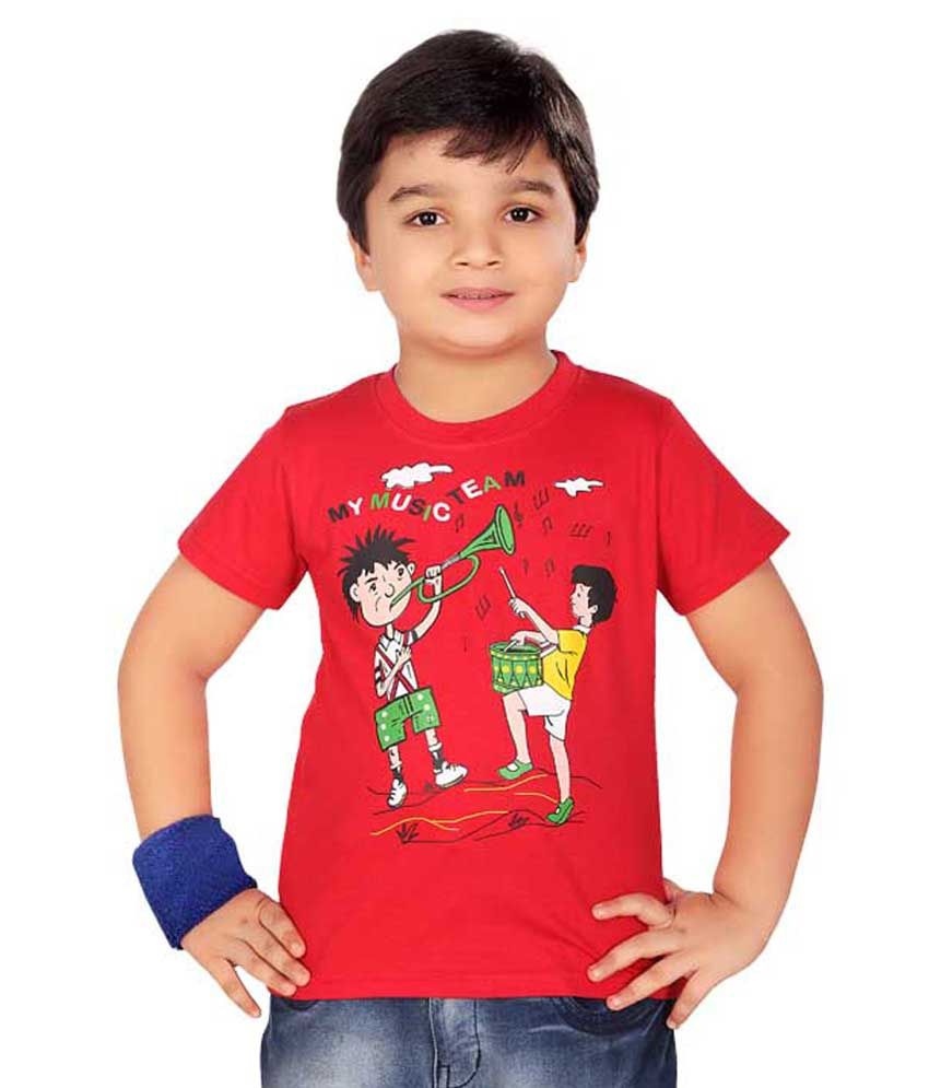 Dongli High Fashion Boys Cotton T-shirt - Red