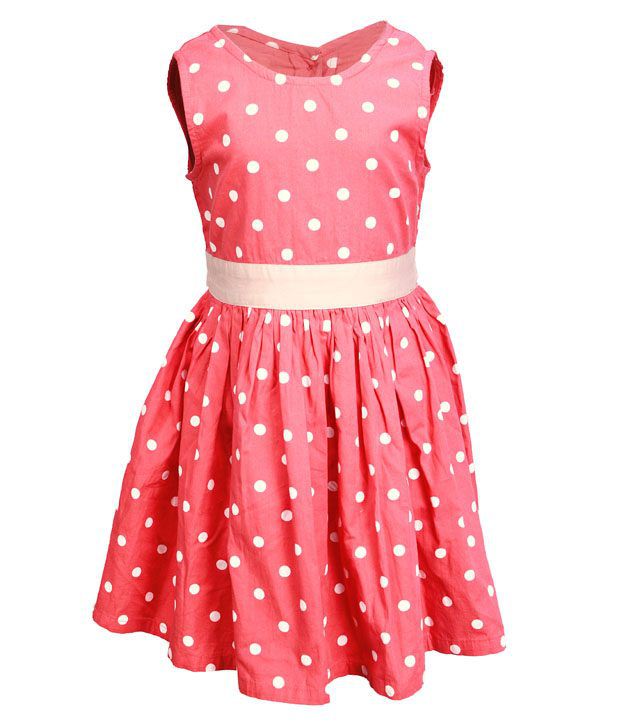 Shoppertree Pink Dotted Frock For Kids - Buy Shoppertree Pink Dotted ...