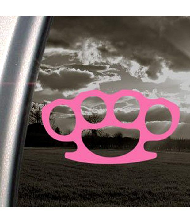 BRASS KNUCKLES Decal Pink Car Truck Bumper Window Pink Sticker Buy Online at Best Price in