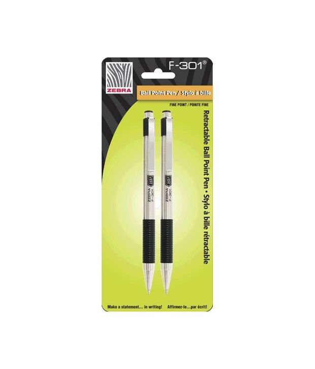 Zebra F 301 Ballpoint Retractable Pen 0 7mm Black 2 Pack Buy Online At Best Price In India Snapdeal