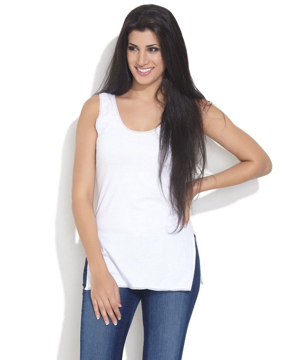 Buy Floret White Cotton Long Camisole Online at Best Prices in India -  Snapdeal