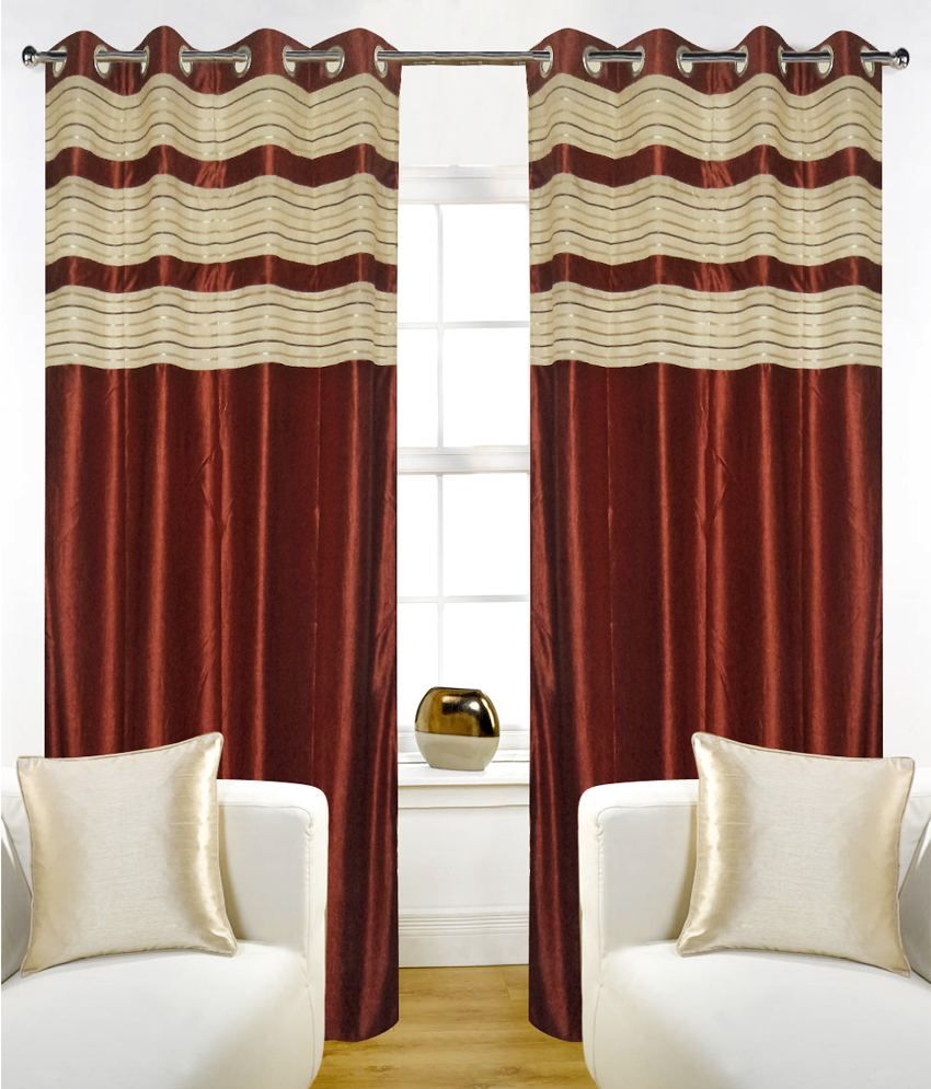     			Home Candy Eyelet Fancy Polyester Set of 2 Door Curtain Set