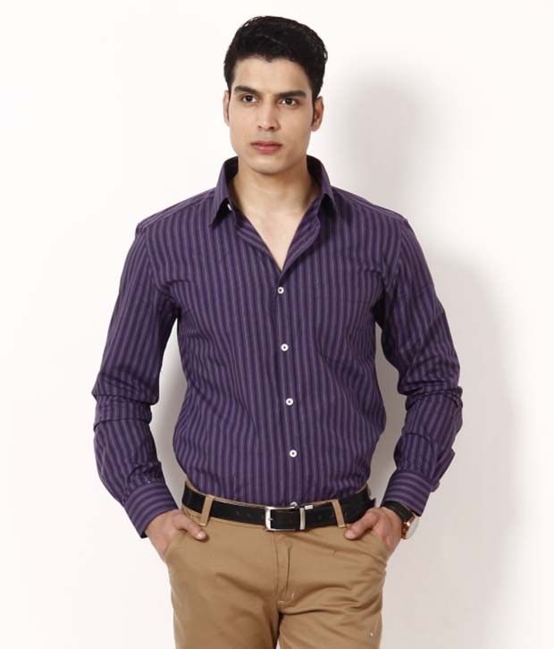 dark purple striped shirt