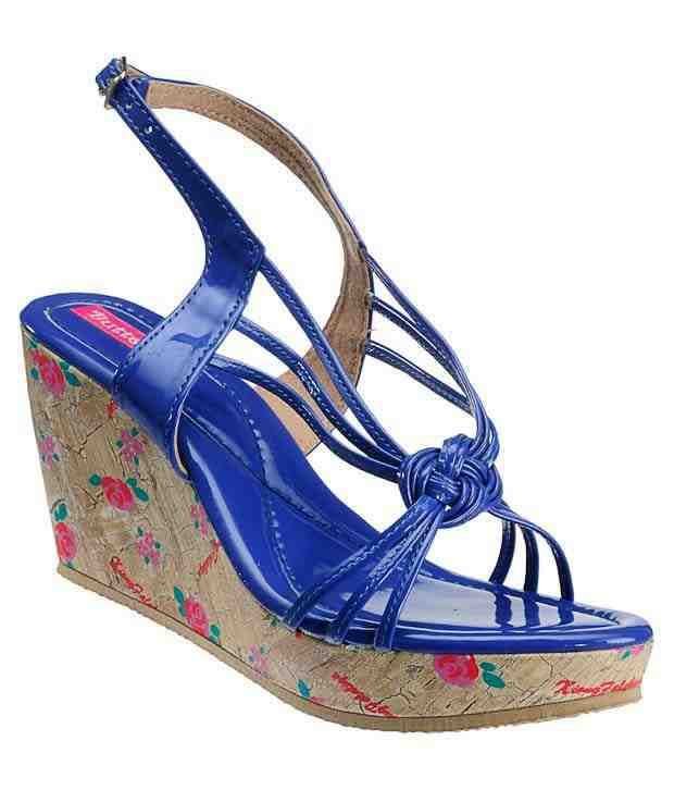 Butterfly Blue Wedge Heel Sandals Price in India- Buy Butterfly Blue Wedge Heel Sandals Online 