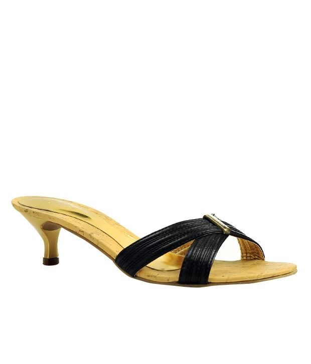 black slip heels