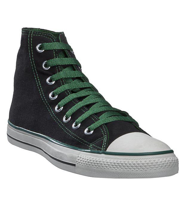 converse shoes black and green