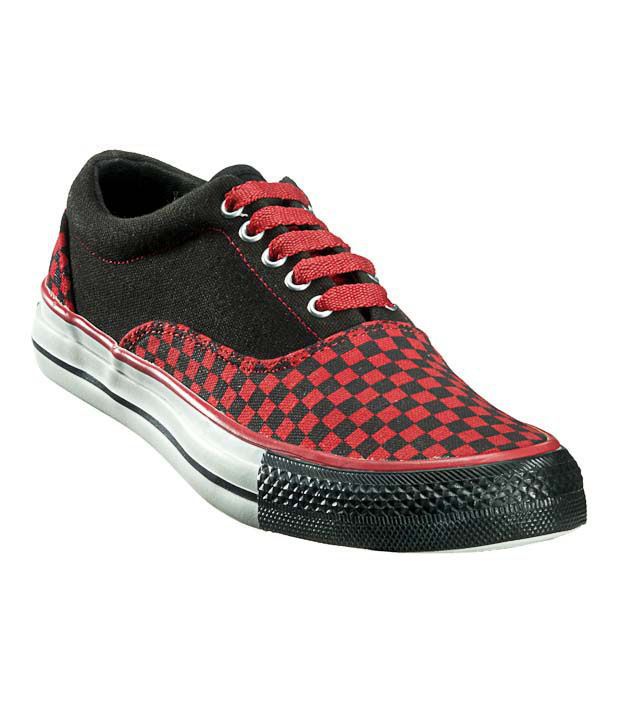 red and black checkered converse