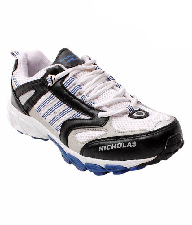 Nicholas Sturdy White & Black Running Shoes Buy Nicholas Sturdy White