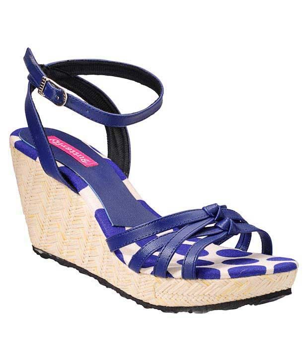 blue wedge heel sandals